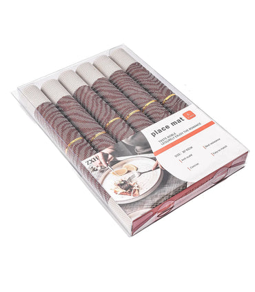 طقم مفارش رتان اشكال 45*30 سم 6 ق