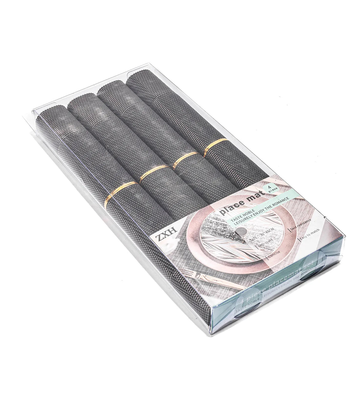 طقم مفارش رتان سادة 45*30 سم 4 ق