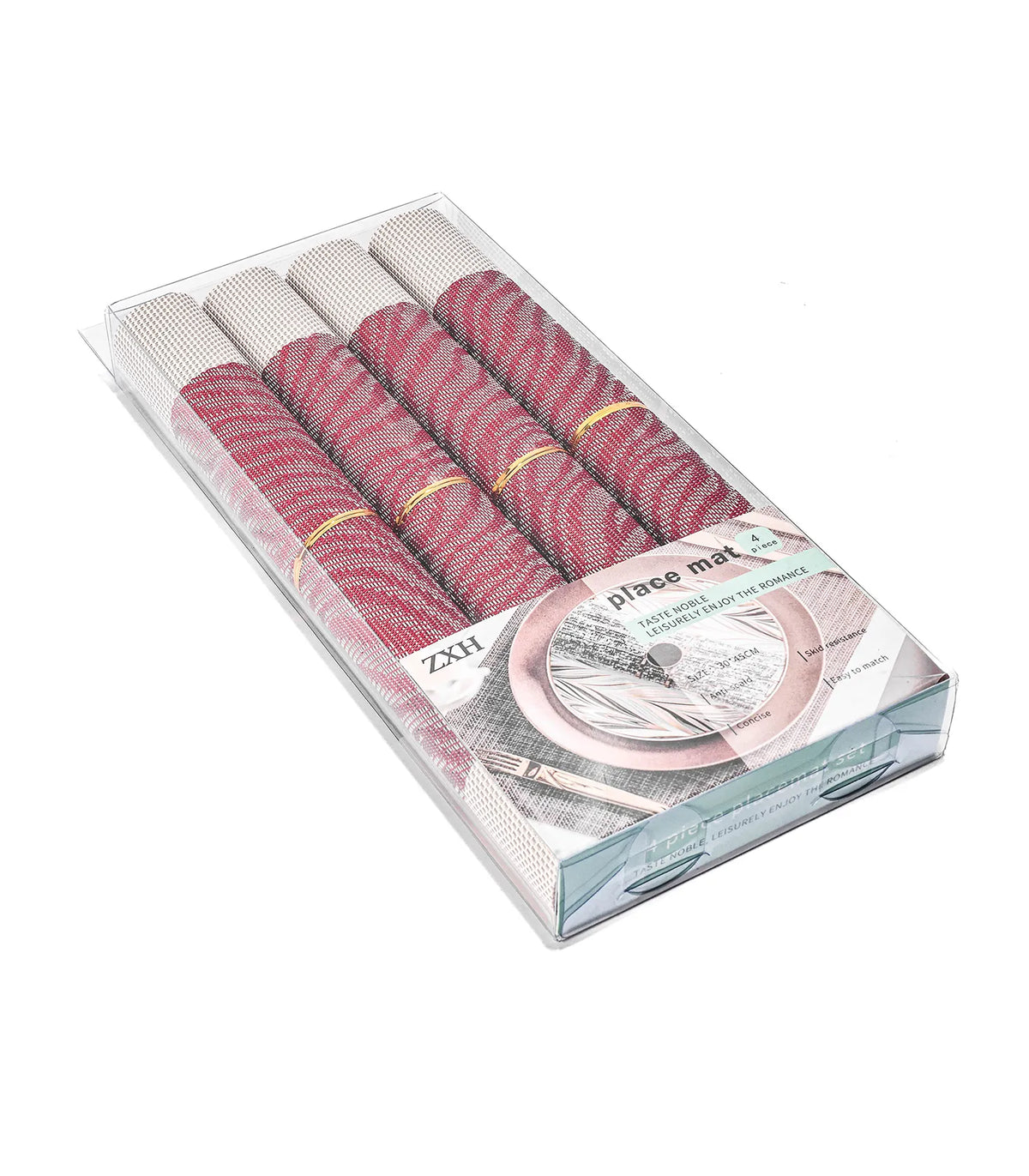 طقم مفارش رتان مزخرف 45*30 سم4 ق