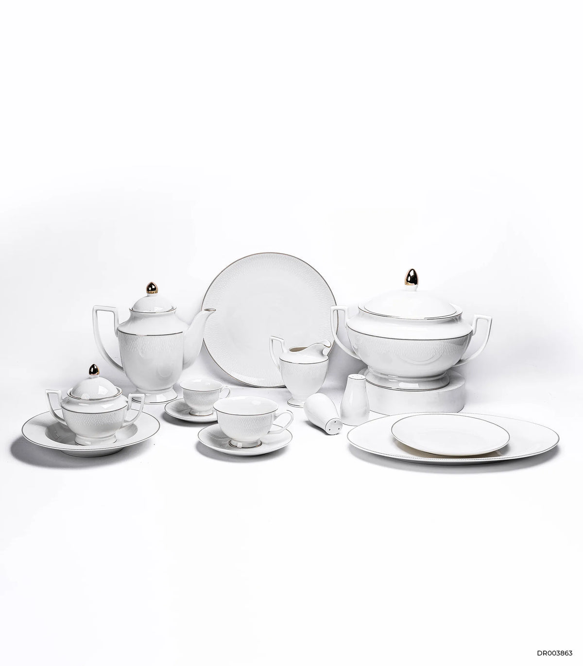 طقم سفرة مدور 110 ق ذهبي تايلاندي