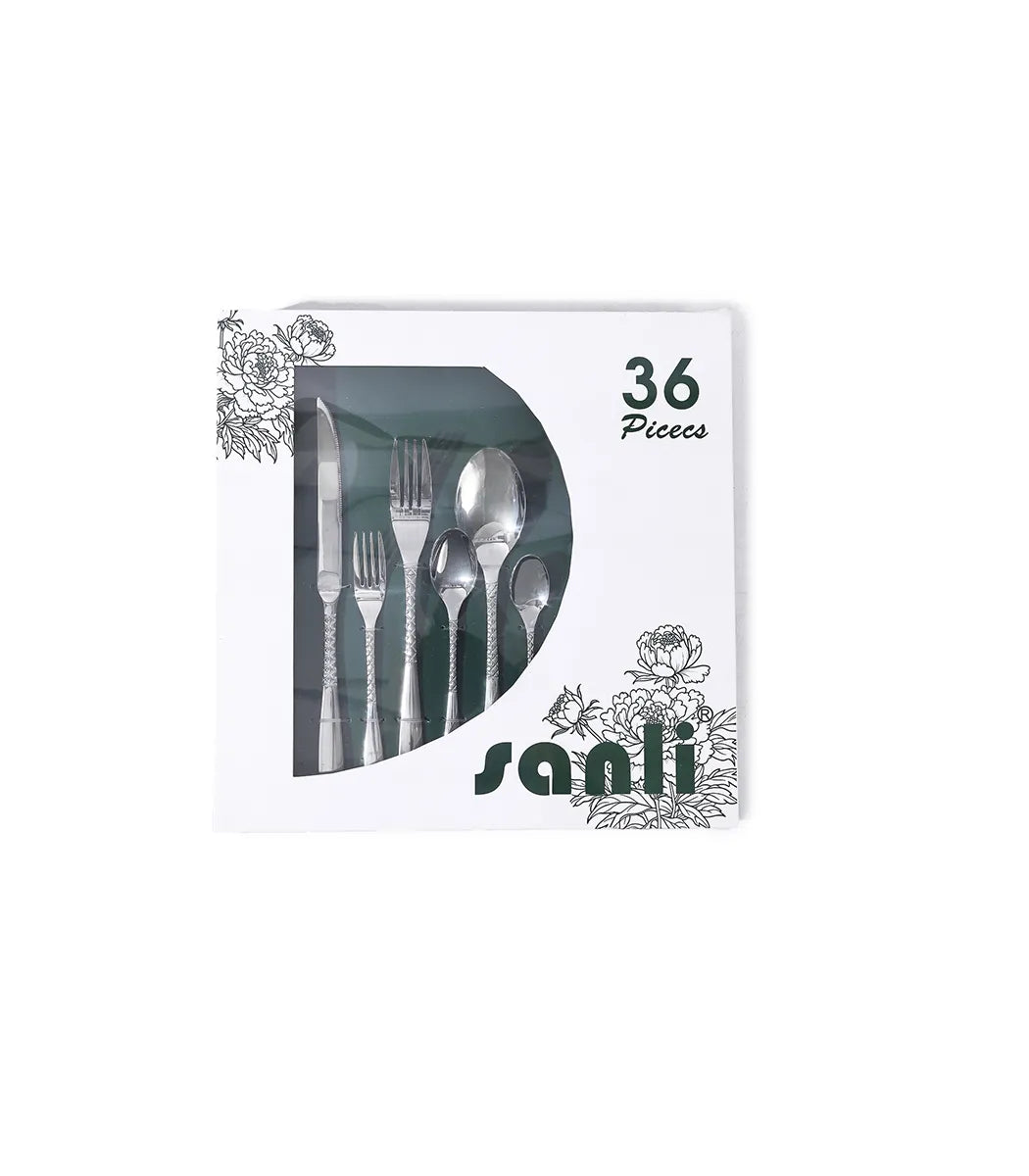 طقم معالق استانلس فضي 36 ق