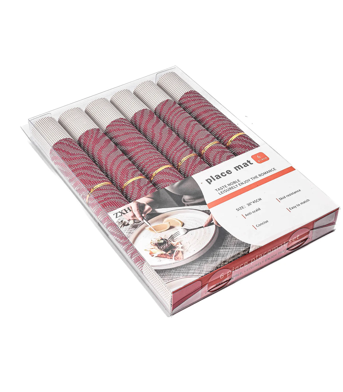 طقم مفارش رتان اشكال 45*30 سم 6 ق