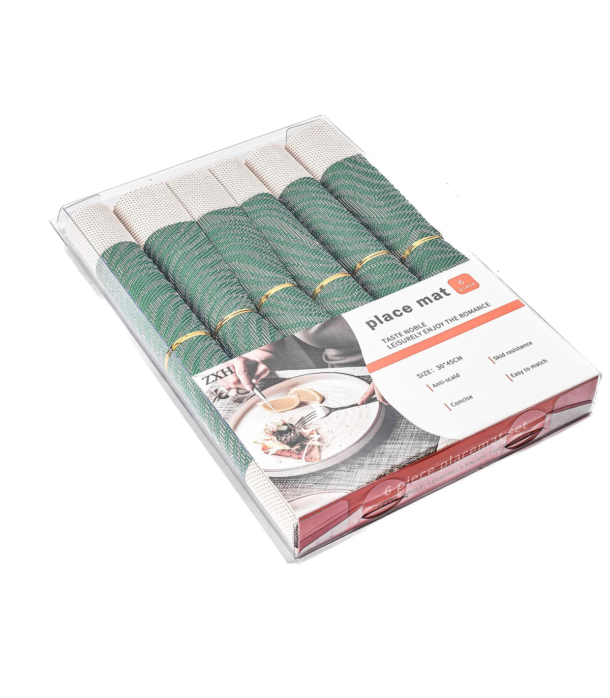 طقم مفارش رتان اشكال 45*30 سم 6 ق