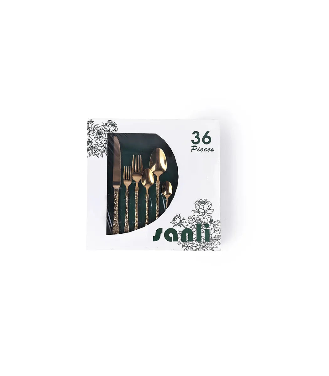 طقم معالق استانلس ذهبي 36 ق