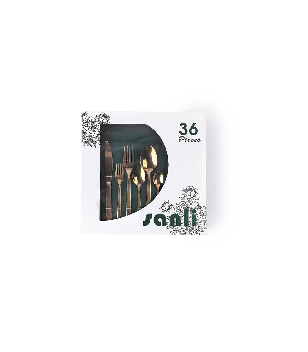طقم معالق استانلس ذهبي 36 ق
